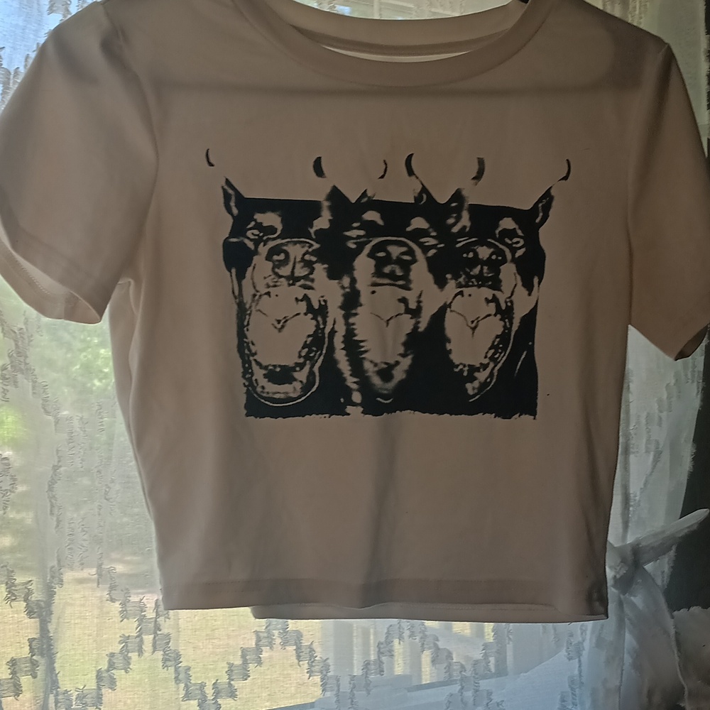 Graphic White Crop Top